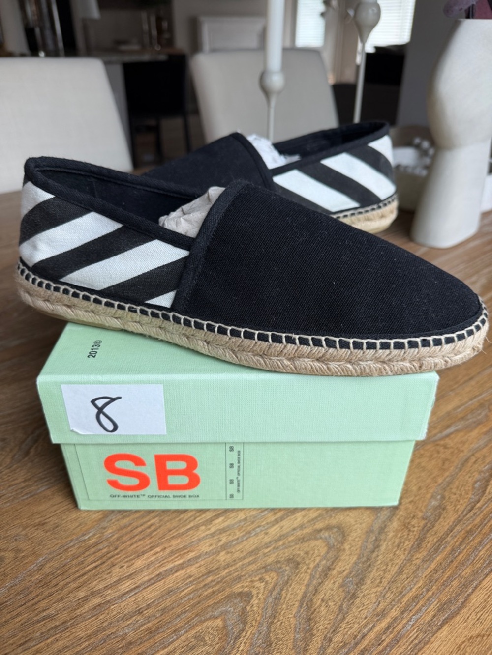 Off-White Black and White Canvas Espadrilles